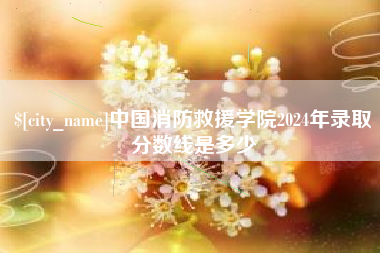十堰中国消防救援学院2024年录取分数线是多少