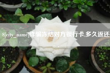 十堰诈骗冻结对方银行卡,多久返还