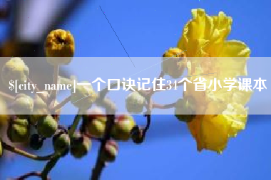 十堰一个口诀记住34个省小学课本