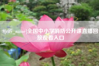 十堰全国中小学消防公开课直播回放观看入口