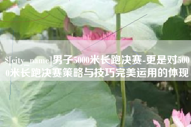 十堰男子5000米长跑决赛-更是对5000米长跑决赛策略与技巧完美运用的体现