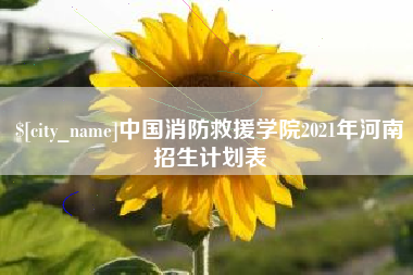 十堰中国消防救援学院2021年河南招生计划表