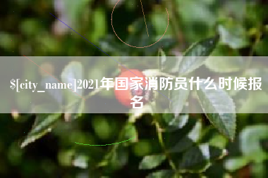 十堰2021年国家消防员什么时候报名